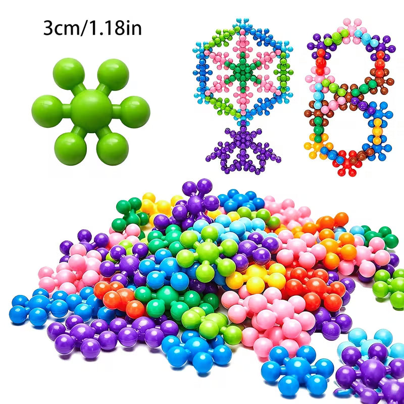 300-Piece Plum Blossom 3D Snowflake Interlocking Building Blocks STEM