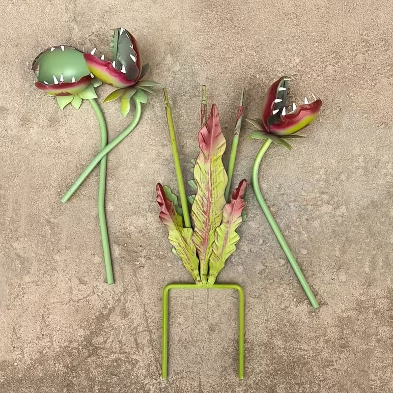 25In Detachable Venus Flytrap Iron Garden Plug for Garden Pots Halloween Decor