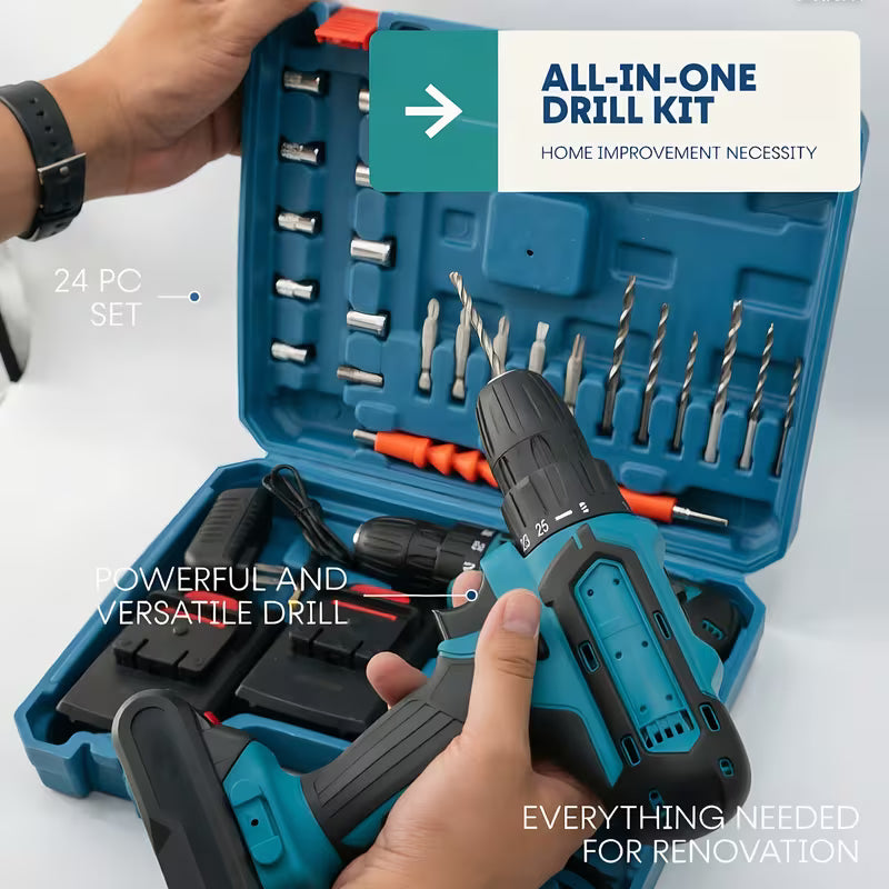 21V Drill Set (1200Mah Battery And Fast Charging)