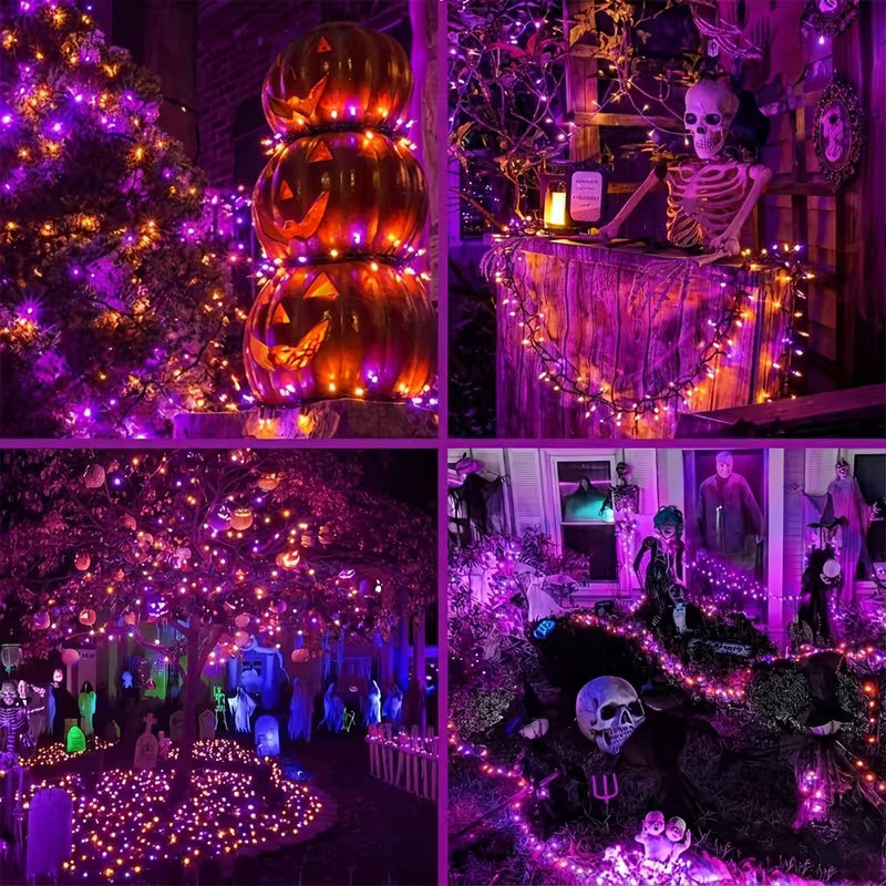 Halloween LED String Lights, Purple Orange Color Changing, Purple