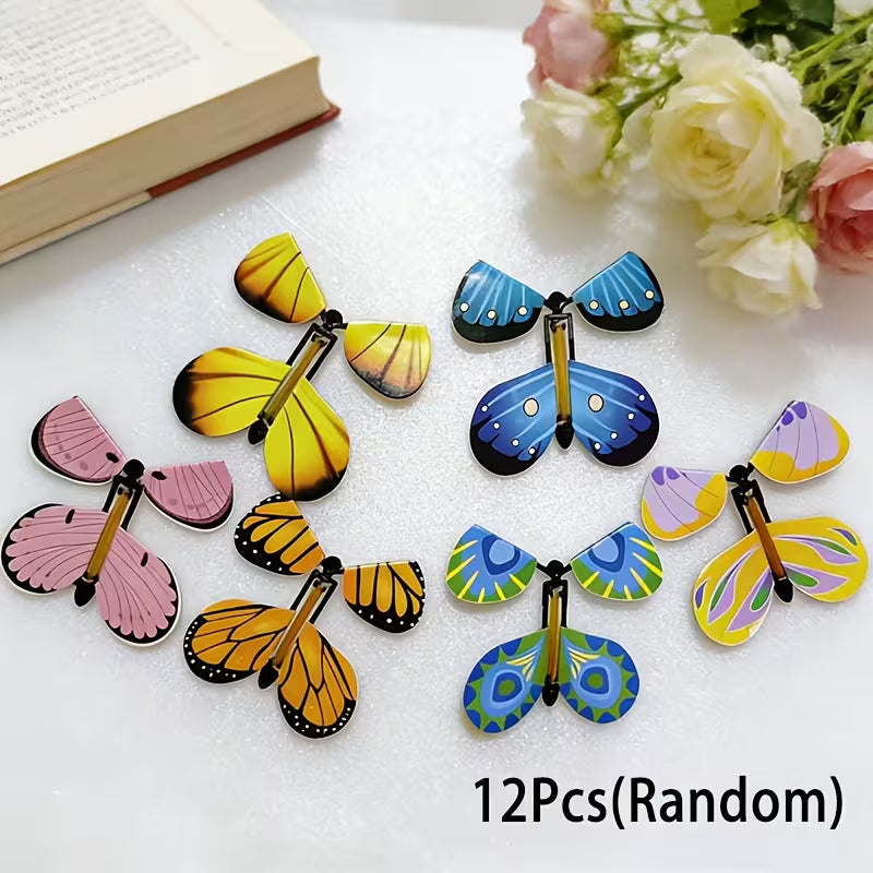12-Piece Flying Butterfly Toys for Kids Plastic