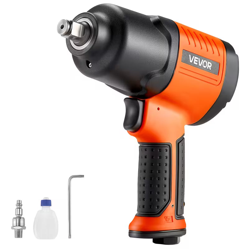 VEVOR Air Impact Wrench 1/2" Drive Pneumatic Impact Gun Up to 1100ft-lbs