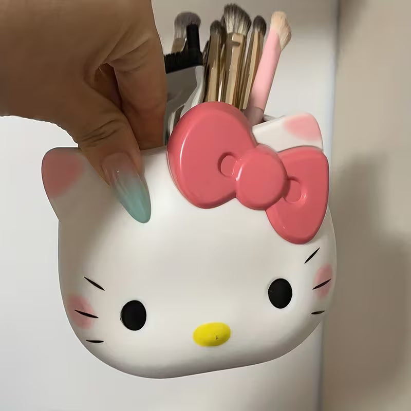 1 Hello Kitty Cute Cartoon Pen Holder, Durable Plastic. Kitty Creative Design Desktop Storage