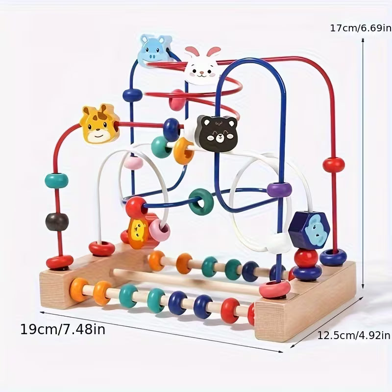 Cupid 3-Line Animal Bead Toy Preschool Education Puzzle Toy Hand-eye