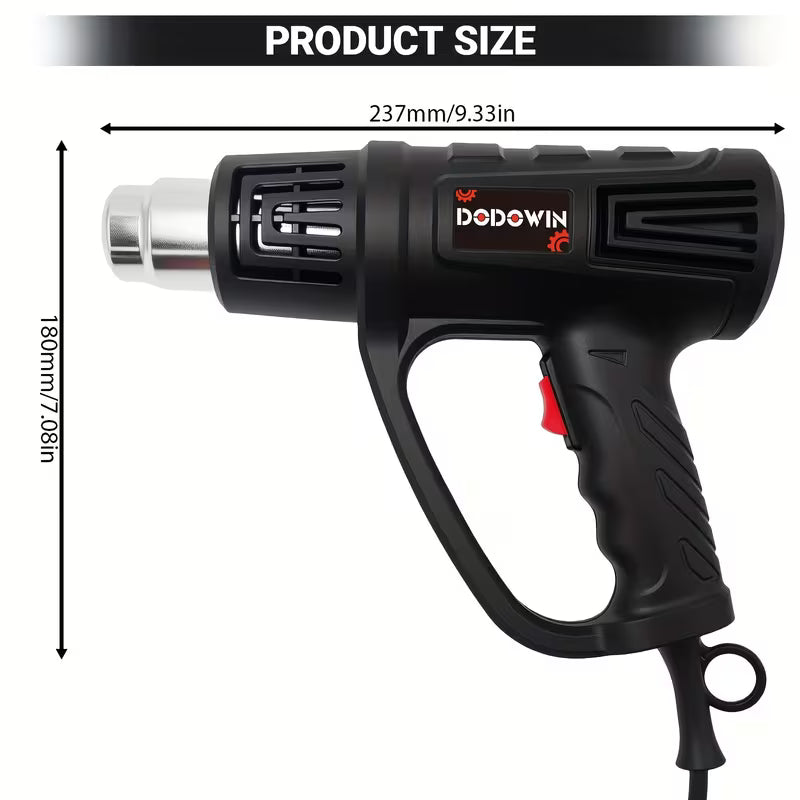 Heat Gun Kit, Fast Heating Dual-Temperature (662°F-1112°F)/(350°F-600°F) Hot Air Tool For Welding