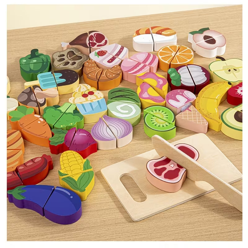 Colorful Wooden Play Food Set