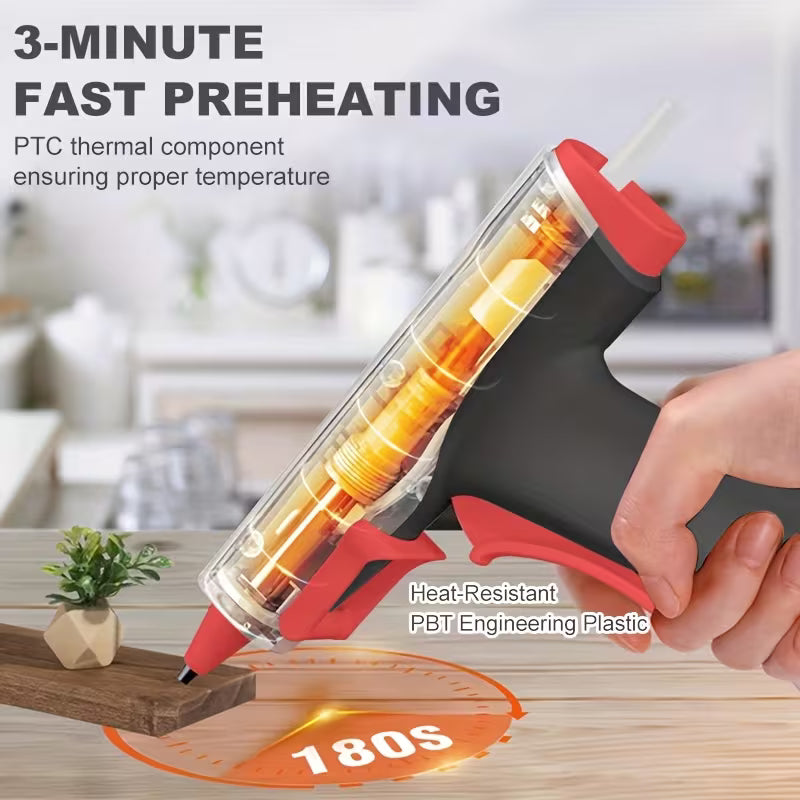 Cordless Hot Melt Glue Gun Compatible for USB- - USB-C Thermal Adhesive Gun with 2600mAh Battery
