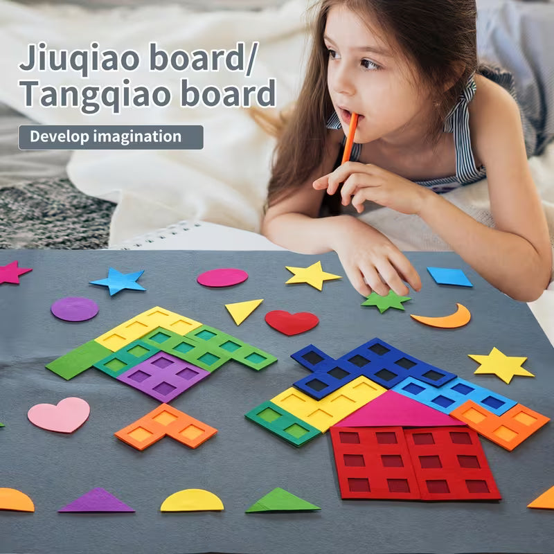 41X29.5-inch Large Felt Geometric DIY Toy Set