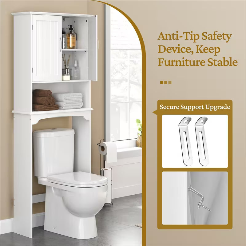 Costoffs Over-the-Toilet Bathroom Cabinet MDF Bathroom Storage Organizer