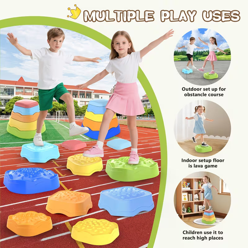 5-Piece Set of Non-slip Balance Stones for Children