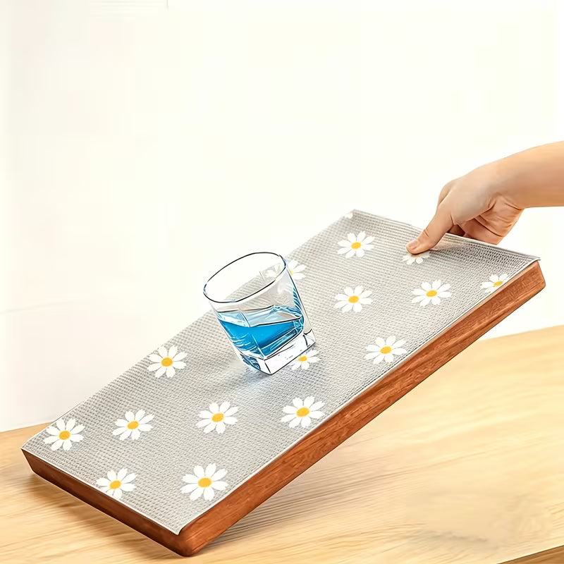 1 Roll of Daisy Design Waterproof Cabinet Liner - Easy to Clean Plastic Mat, Waterproof