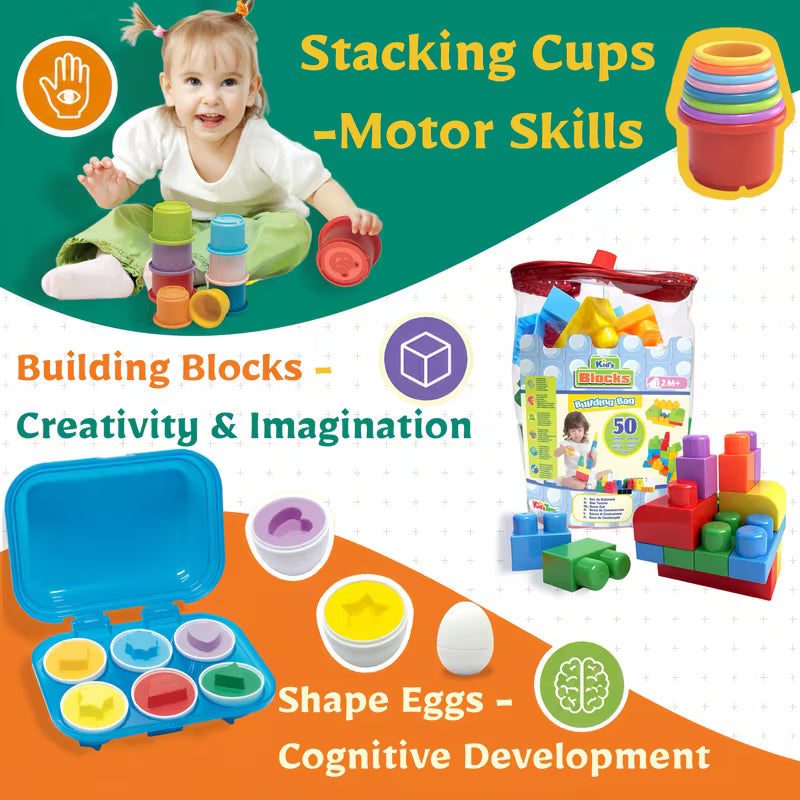 3-In-1 Toddler Educational Toys Set for 472.44-inch+
