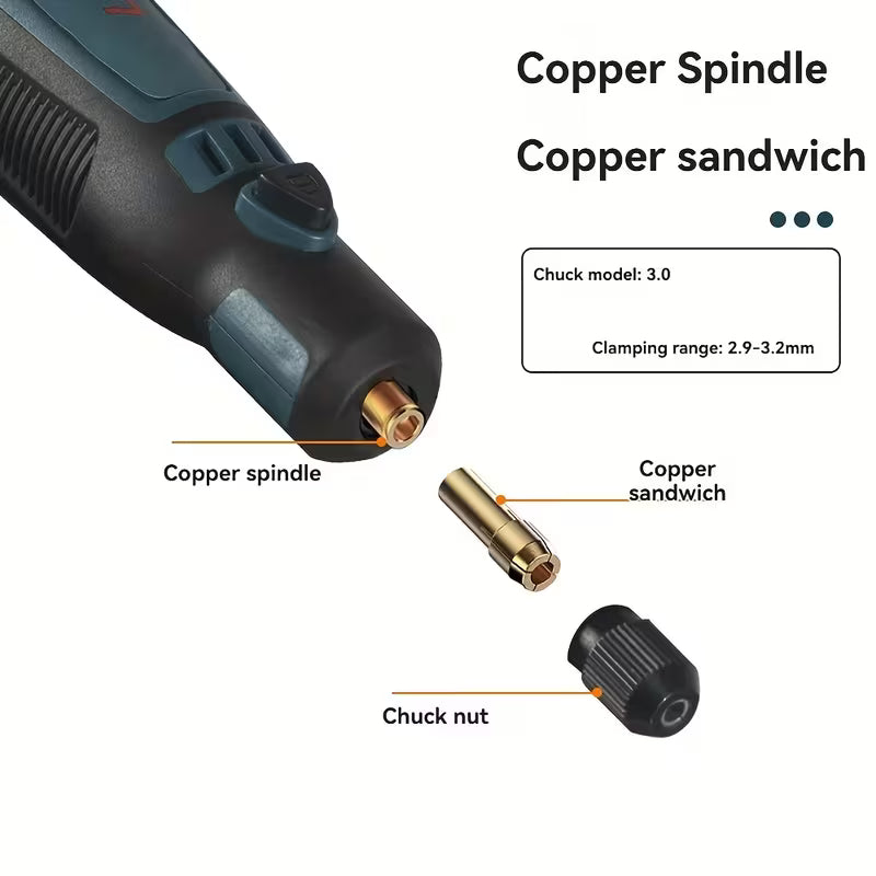 Cordless Compact Electric Grinder Micro Rotary Tool Set, Wood