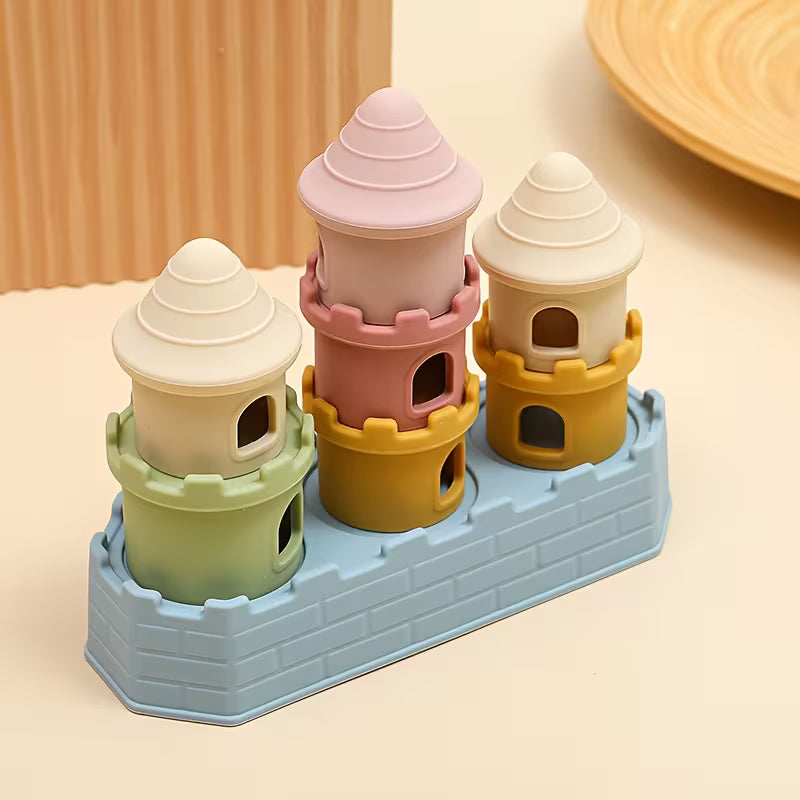 Silicone Colorful Stacking Toy Castle