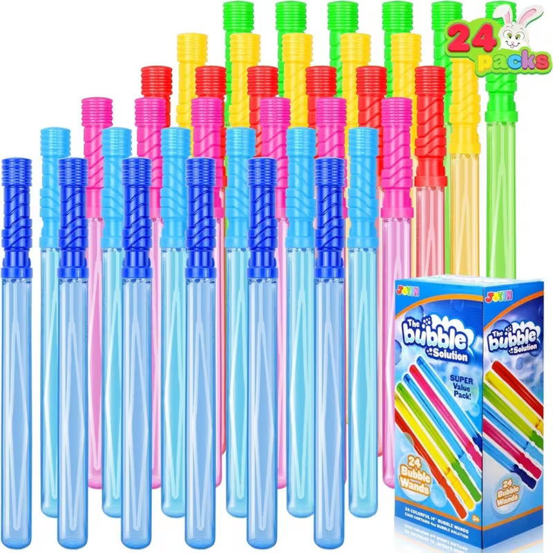 24 Pack 14.6'' Big Bubble Wands Bulk 2 Dozen for Halloween Party