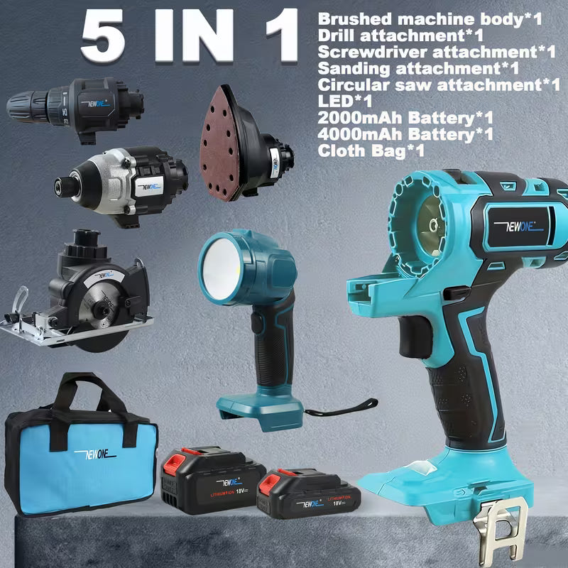 18V Cordless Power Tools Combo Kit, Wood