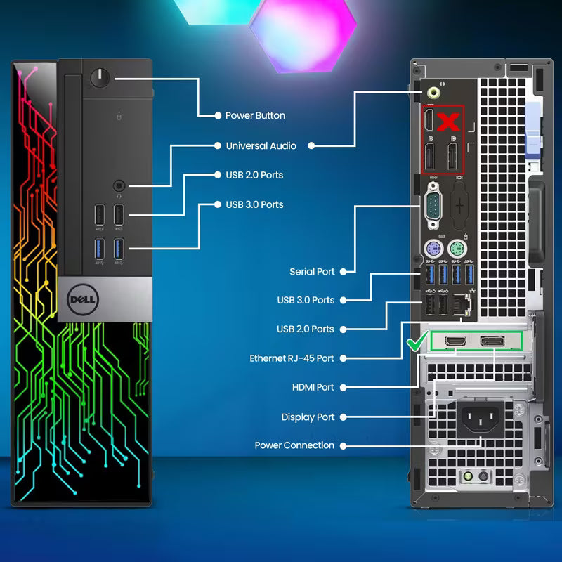 Dell OptiPlex Desktop RGB Lights Computer