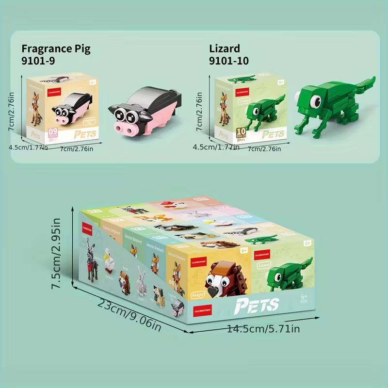 10-In-1 Mini Cute Pet Series Building Block Set