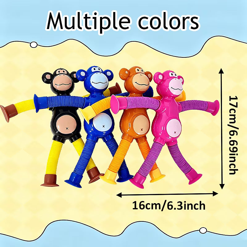 4-Piece Stretch Monkey Suction Cup Toys