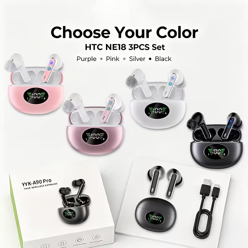 Bluetooth Earphones, Bluetooth Earbuds, In Ear Earphones, Wireless Earphones, with LED Power