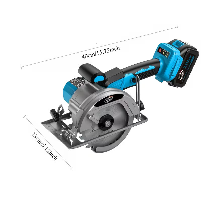 Cordless Circular Saw 7-1/4" 21v Battery, 5000RPM Electric Circular Saw, 7 Blades(24T & 40T)