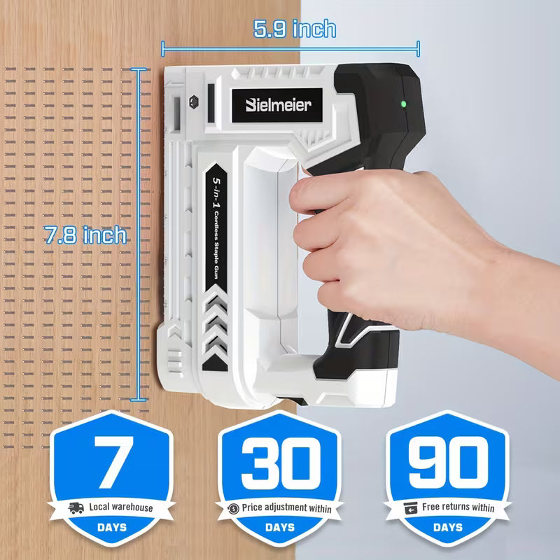 Bielmeier 4V 5-in-1 Type-C Rechargeable Stapler Kit, Spport T50/T20 Staples Set, Wood
