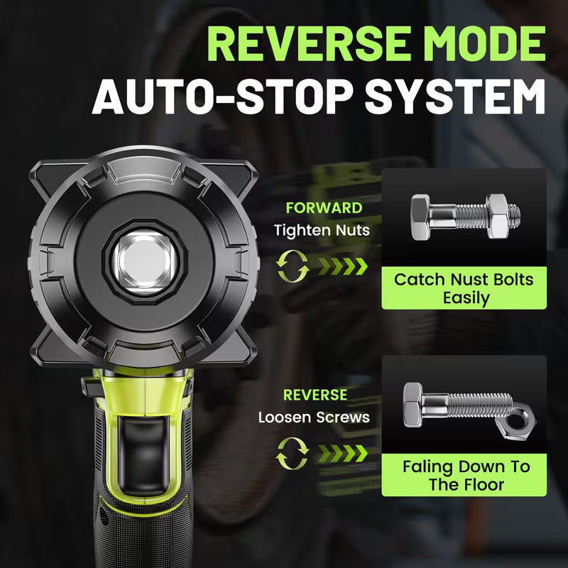 Robustrue 1000N.m(740ft-lbs) Brushless Cordless Impact Wrench Set - 21V 4000mAh Battery