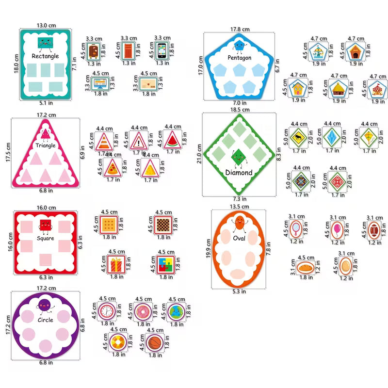 HOOJOJO Back to School Shape Sorting Felt Activity Set