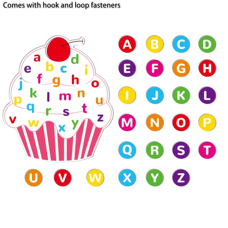 HOOJOJO Alphabet Cupcake Matching Felt Set