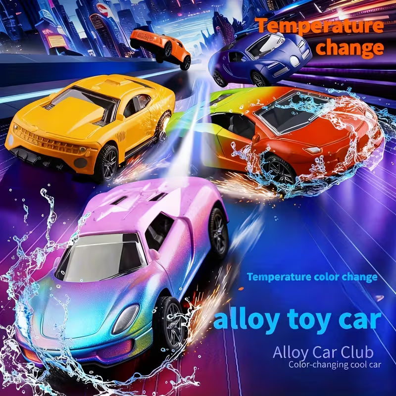 Alloy Car Models, 1pc, Style Random, Temperature Sensitive Color Changing Set