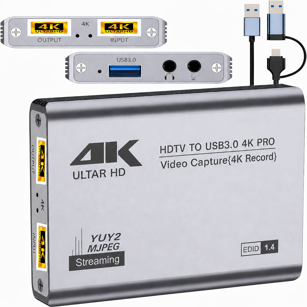 USB 3.0 4K Video Capture Card, HDTV Loop-Out Low Latency