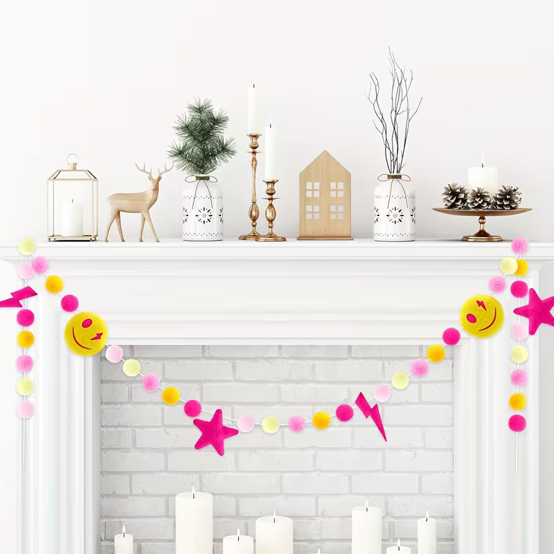 Ready-Made Felt Banner, Pink