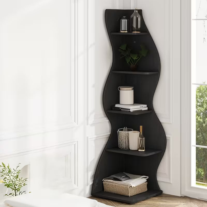 Corner Shelf, Modern 5-Tier Wall Corner Bookshelf, Stylish Corner Small
