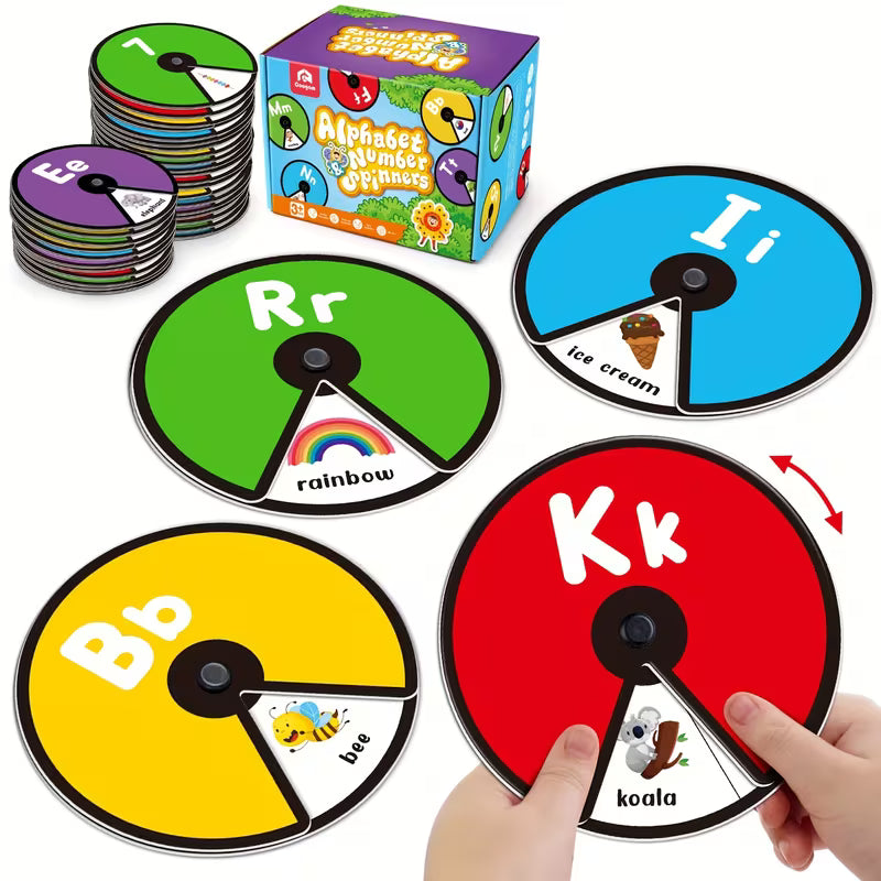 Coogam 36-Piece Interactive Alphabet Spinning Flashcards