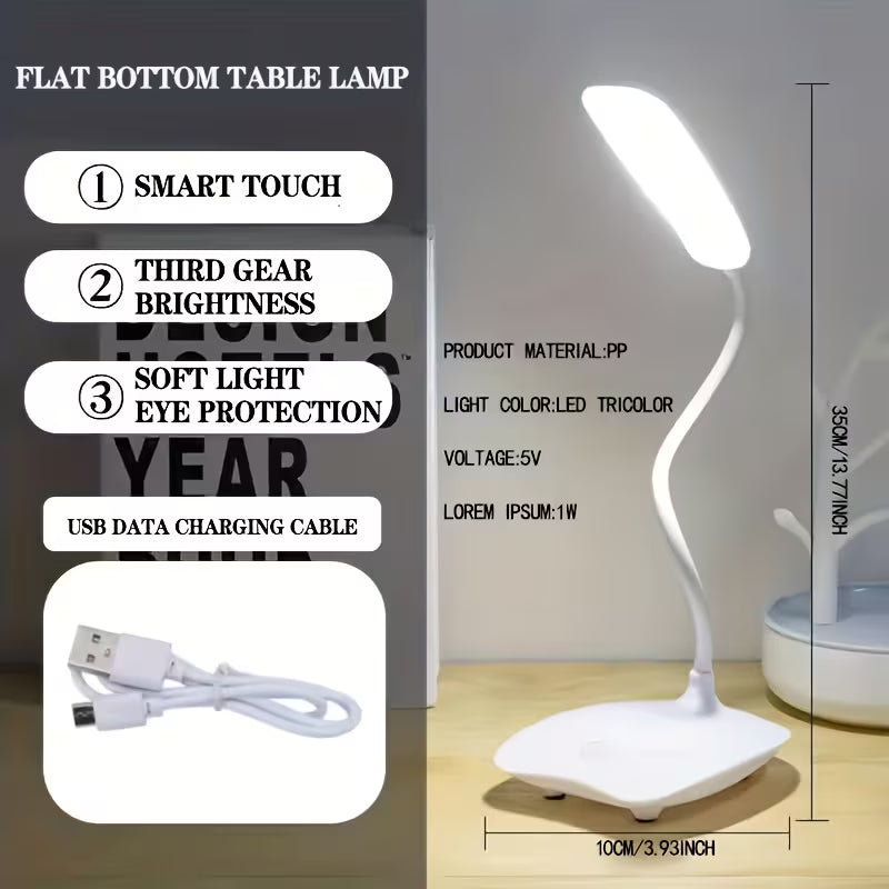 1pc Foldable LED Desk Lamp, Portable Desk Lamp, Three Level Dimming USB Charging Touch Wwitch