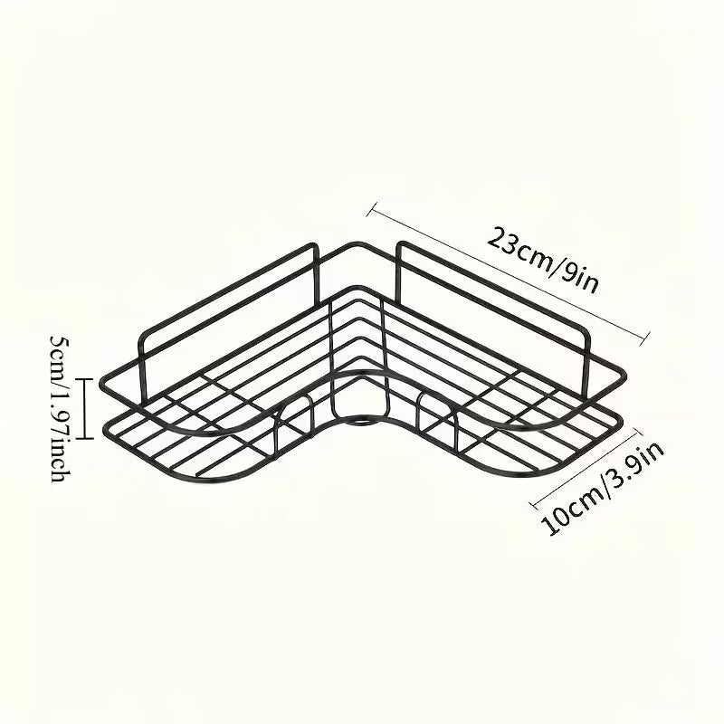 Anti-Rust Stainless Steel Corner Shower Shelf- Multi-Compartment Wall-Mounted Bathroom Organizer
