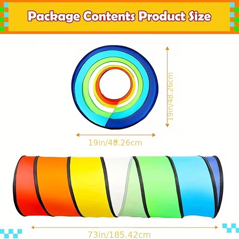 Rainbow Sensory Tunnel for Baby Crawlers