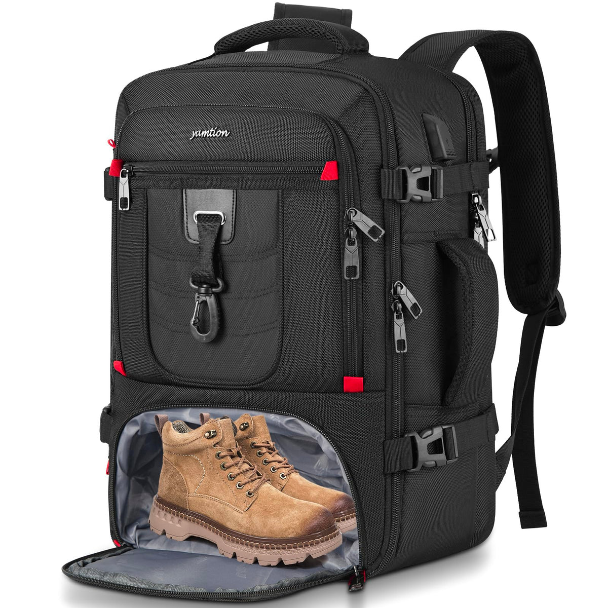 Spacious and Lightweight Backpack with a Double Zipper Polyester
