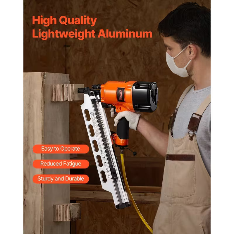 VEVOR Framing Nailer 2" to 3-1/2" 21° Full