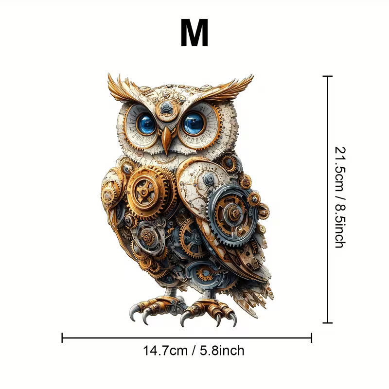 Mechanical Owl Wooden Jigsaw Puzzle, Irregular-Shaped Puzzle Toy, Unique Party, Wooden