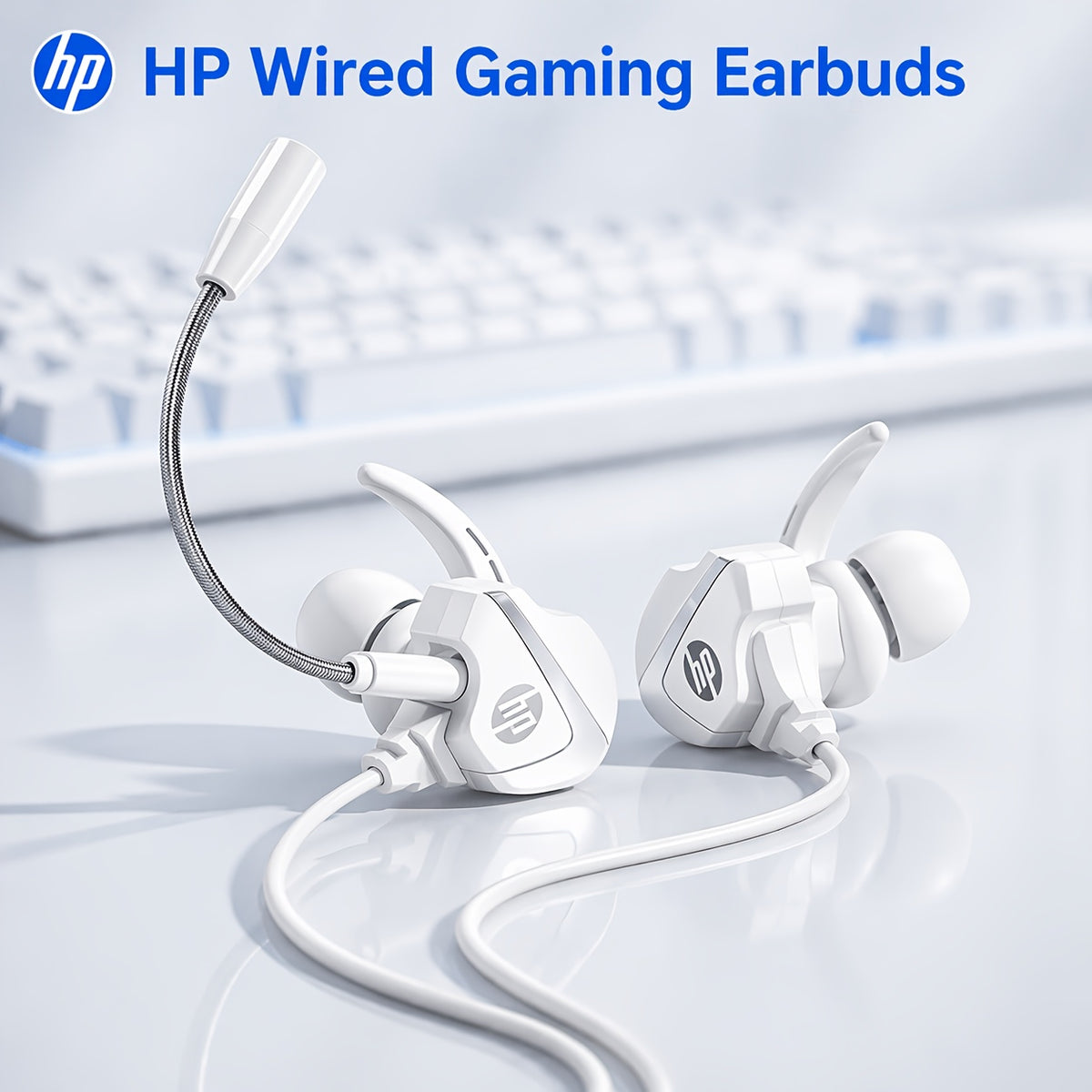 HP Wired Gaming Earbuds 3.5mm with In-line Volume Control & Detachable
