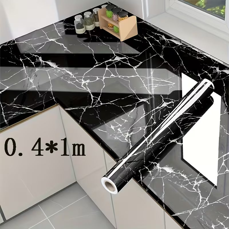 1pc, 15.75*39.37inch Self-adhesive Waterproof Wallpaper for Home Use, Cabinet, Stove