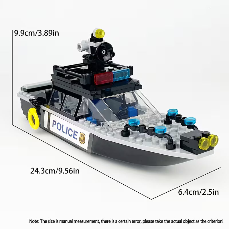 Fast Boat Model Building Blocks, Street View Decoration Boat Model Set