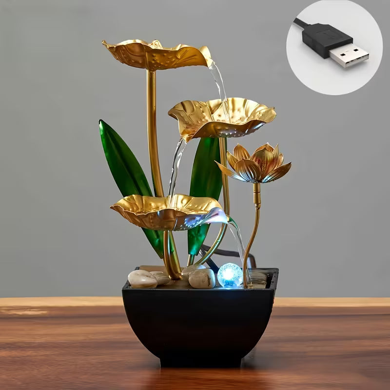 Small Indoor Fountain Automatic Humidifier Desktop Decor for Living Room and Bedroom Relaxation