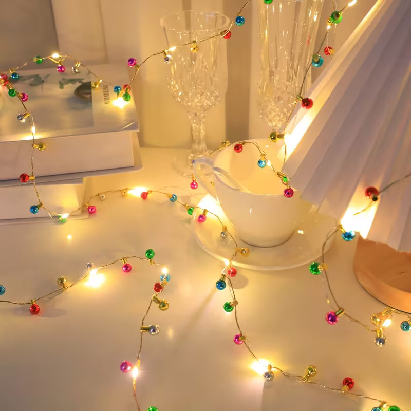 Extra-Long 78.74inch/78.74-inch LED Mini Multicolor Fairy Lights with Round Heads