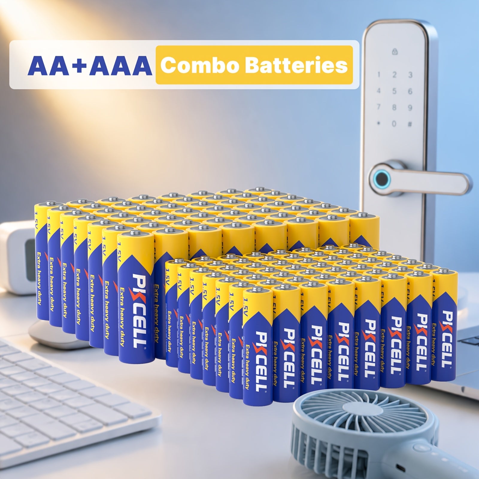 PKCELL 88pcs/40pcs/4pcs 1.5V High Performance Carbon Batteries Mixed Pack AA Set