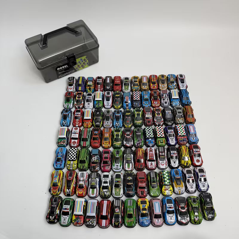 Mini Iron Shell Diecast Racing Car Toys, Random Vibrant Graffiti, Iron