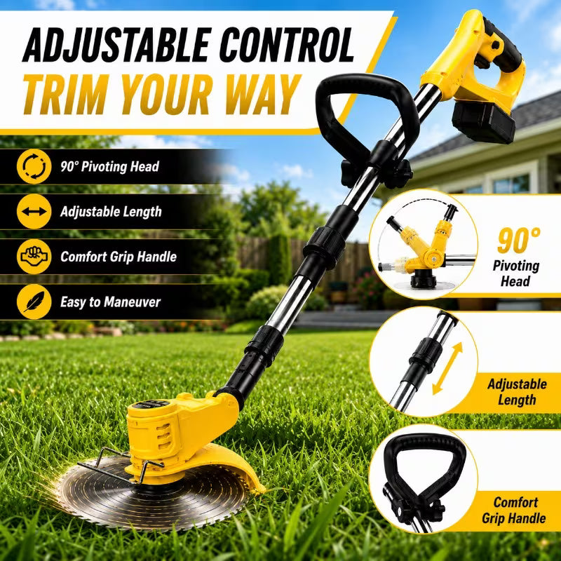 Manual Electric Lawn Mower Cordless Lithium-Ion Grass Trimmer 5200Mah for Lawn And Garden Landscape