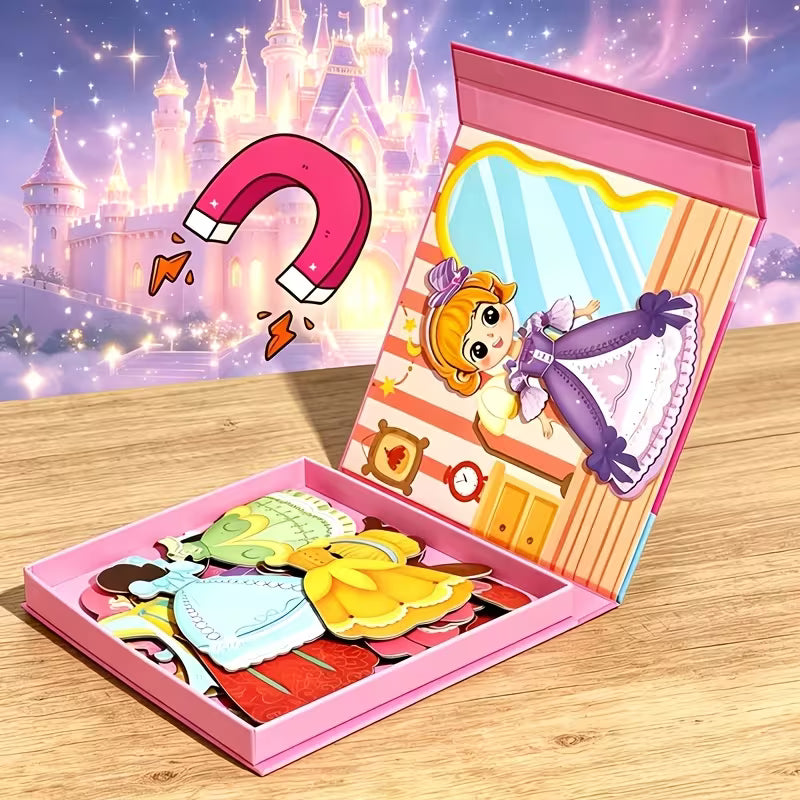 39/48/52/55-Piece DIY Magnetic Princess Magic Dress-up Toy Paper