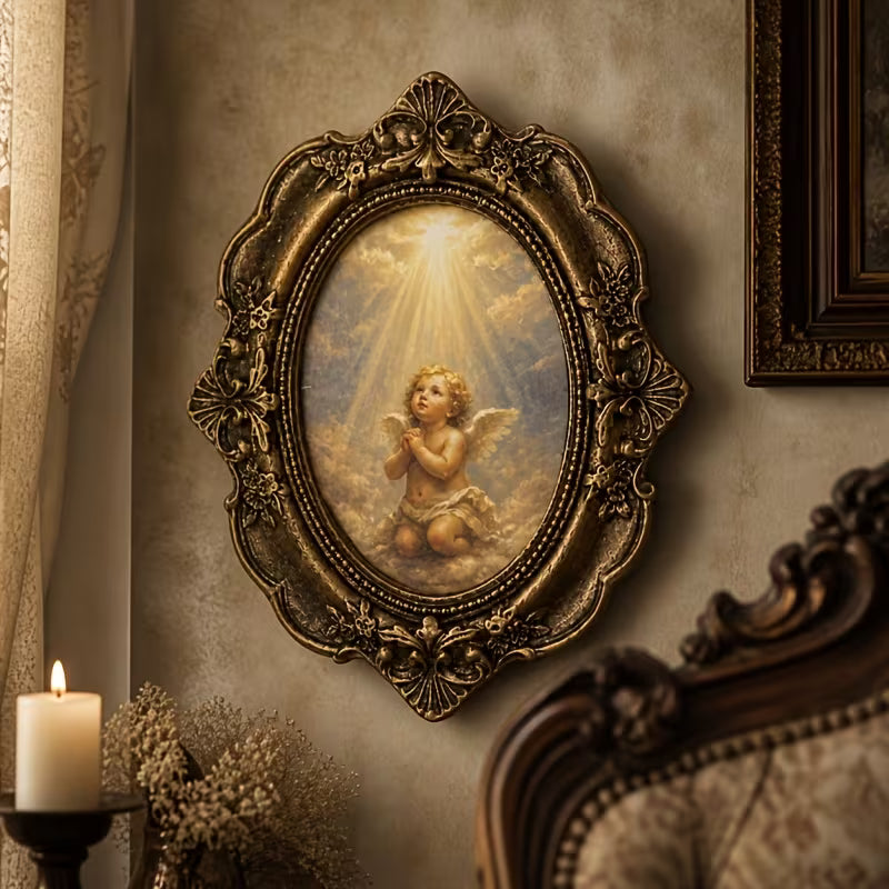 Wall Decor 1pc Vintage French-Style Angel Praying Decorative Painting Wall Art